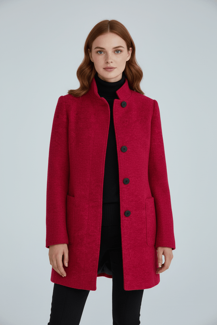Wool Blend Tailored Overcoat