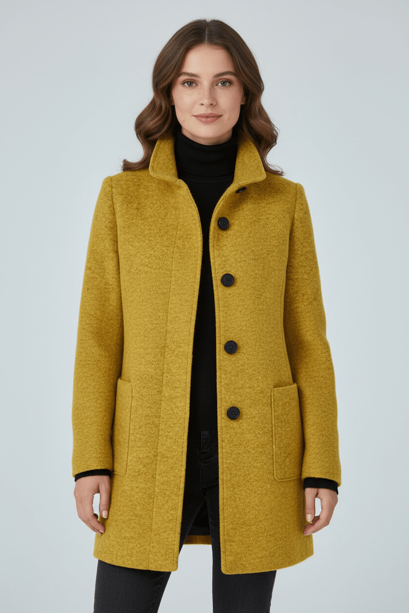 Wool Blend Tailored Overcoat