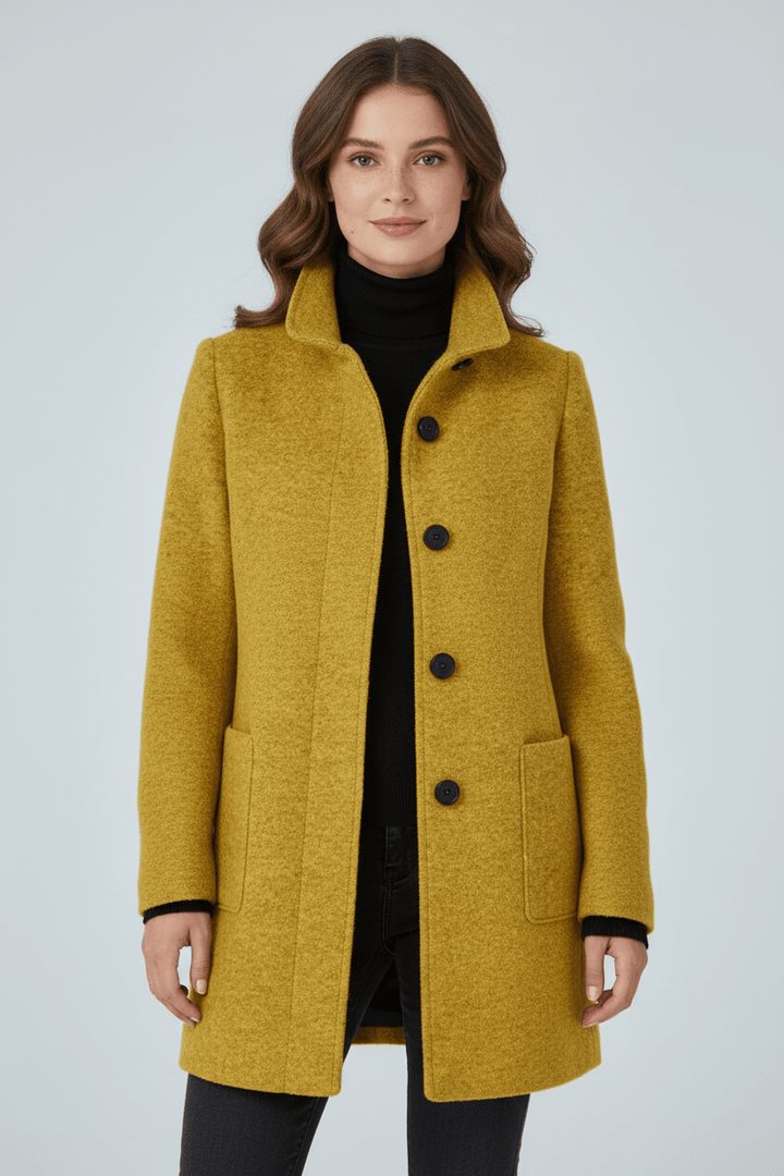 Wool Blend Tailored Overcoat