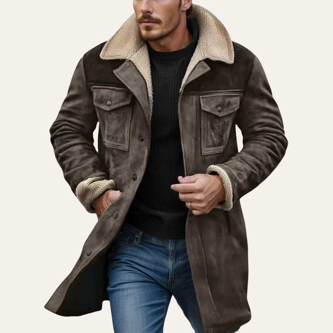 Cotton Blend Faux Shearling Jacket