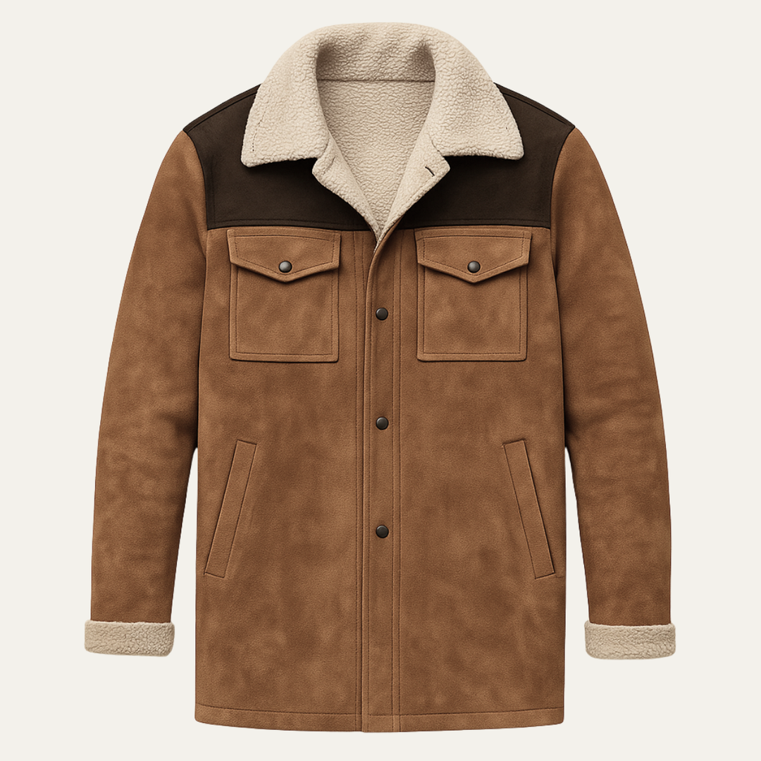 Cotton Blend Faux Shearling Jacket
