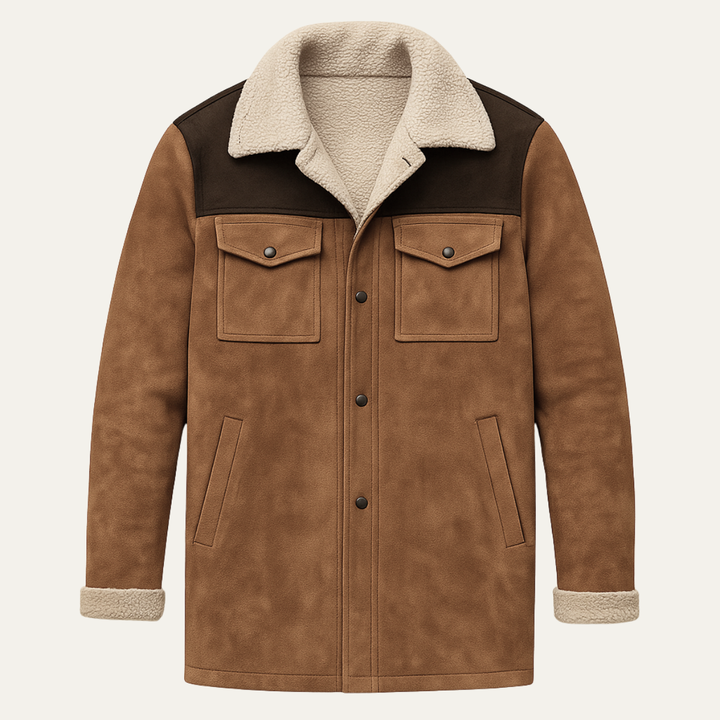 Cotton Blend Faux Shearling Jacket