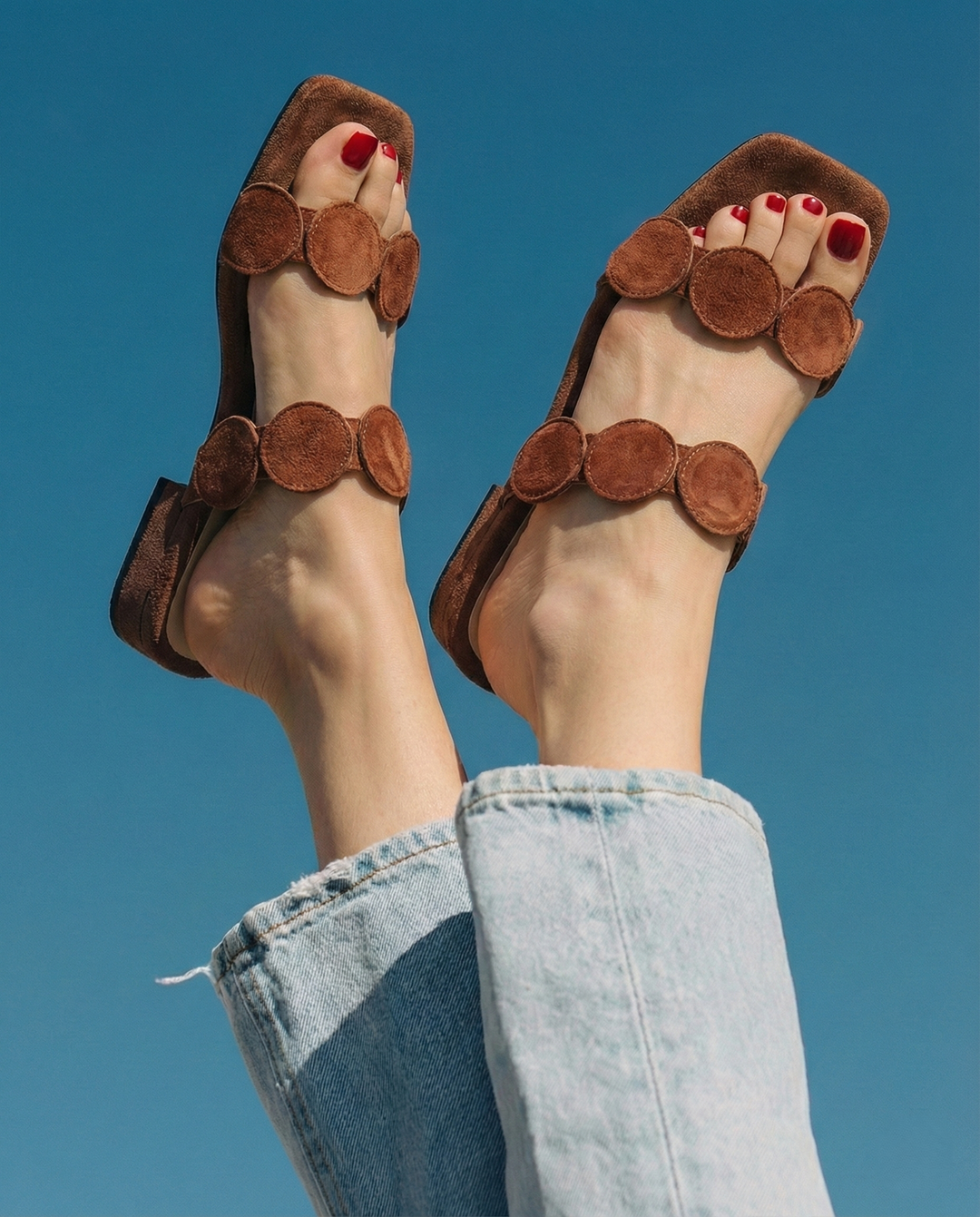 Aurelia Croc-Embossed Leather Mules