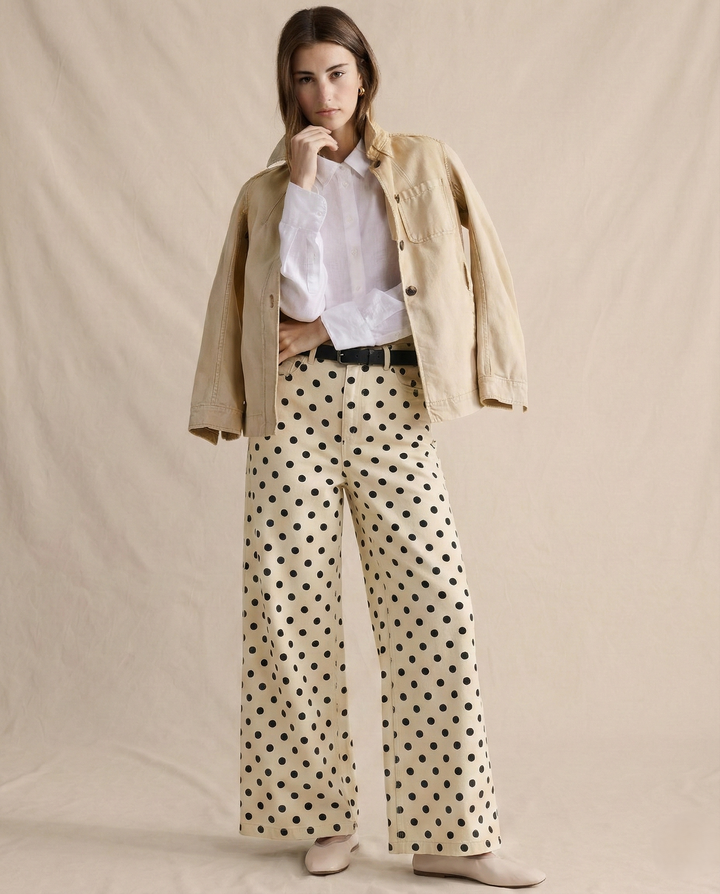 Polka Dot Wide-Leg Trouser