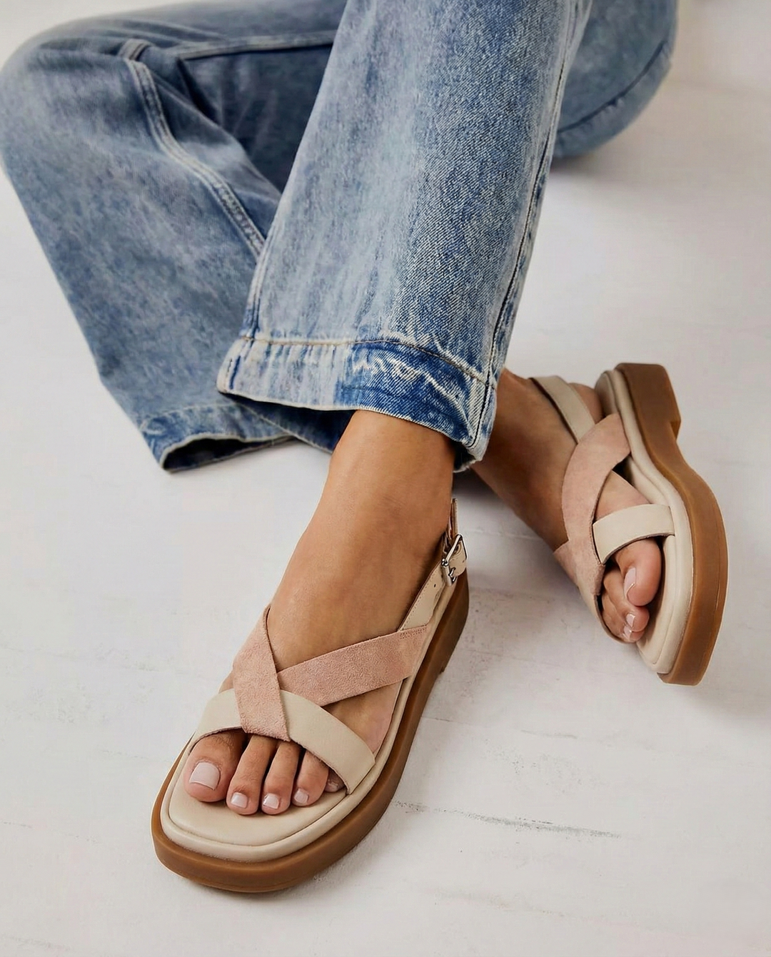 Valetta Cross-Strap Platform Sandal