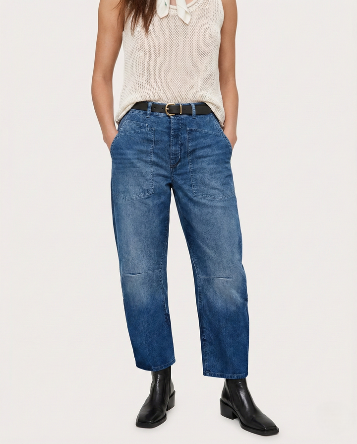 The Camden Structured Barrel Jean Denim
