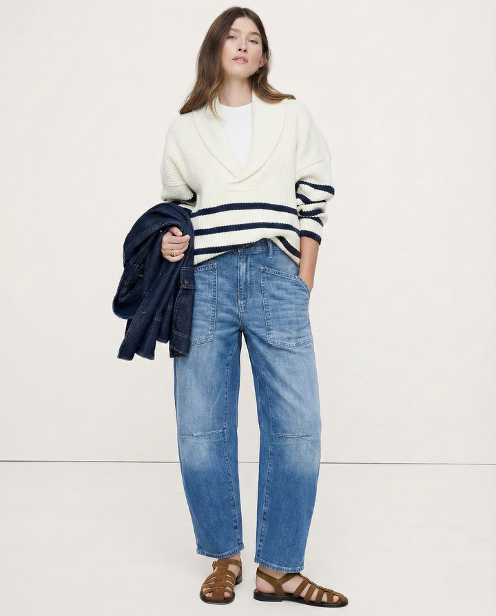 The Camden Structured Barrel Jean Denim