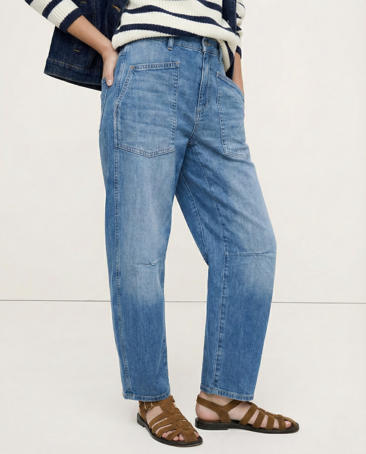 The Camden Structured Barrel Jean Denim