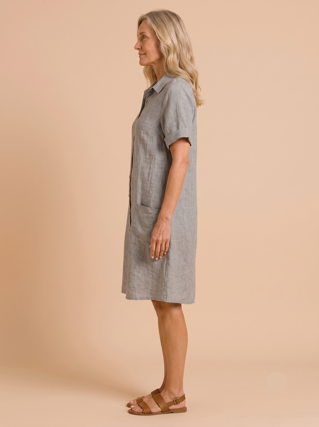 Claire | Casual Linen Shirt Dress