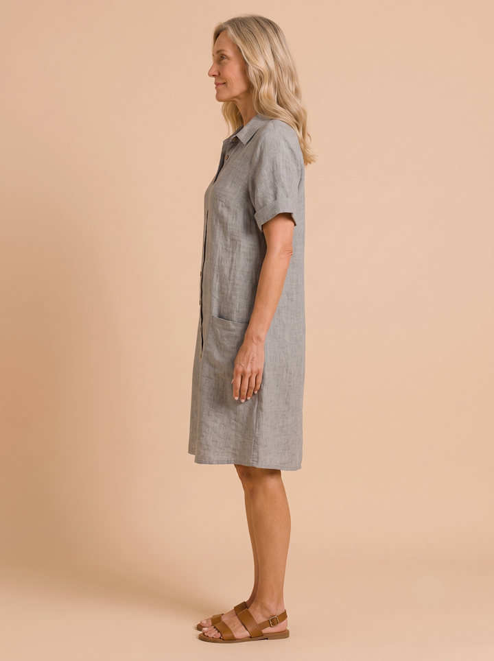 Claire | Casual Linen Shirt Dress