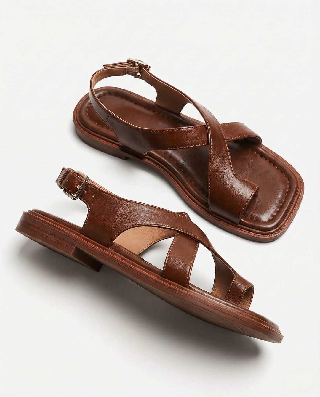 Italian Leather Cross Sandals