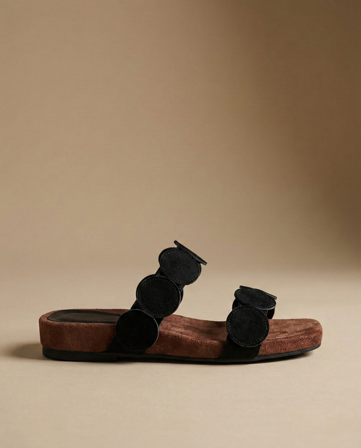 Aurelia Croc-Embossed Leather Mules