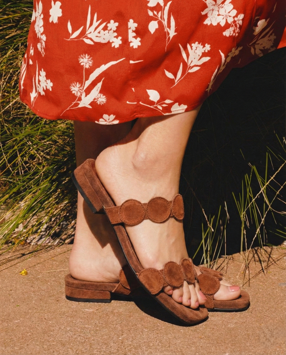 Aurelia Croc-Embossed Leather Mules