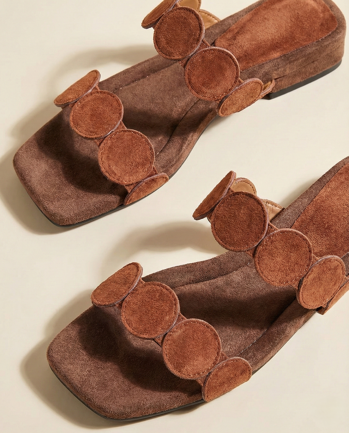 Aurelia Croc-Embossed Leather Mules