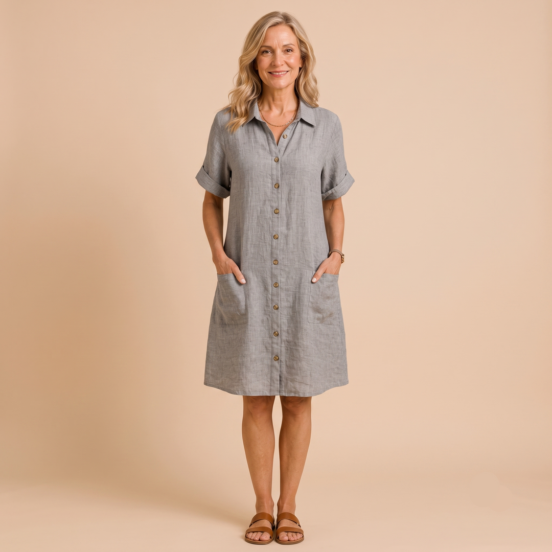 Claire | Casual Linen Shirt Dress