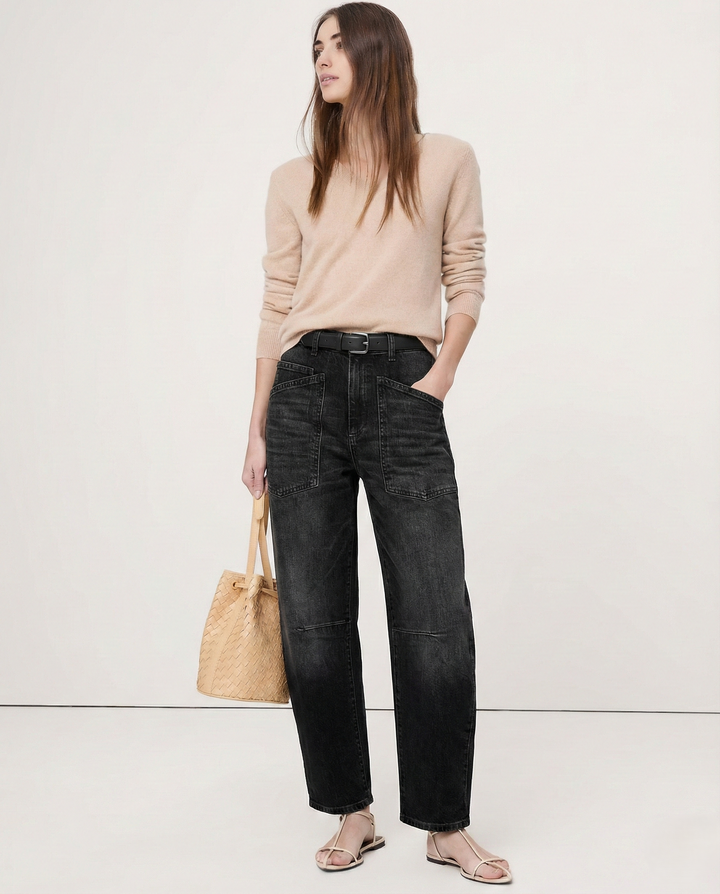 The Camden Structured Barrel Jean Denim