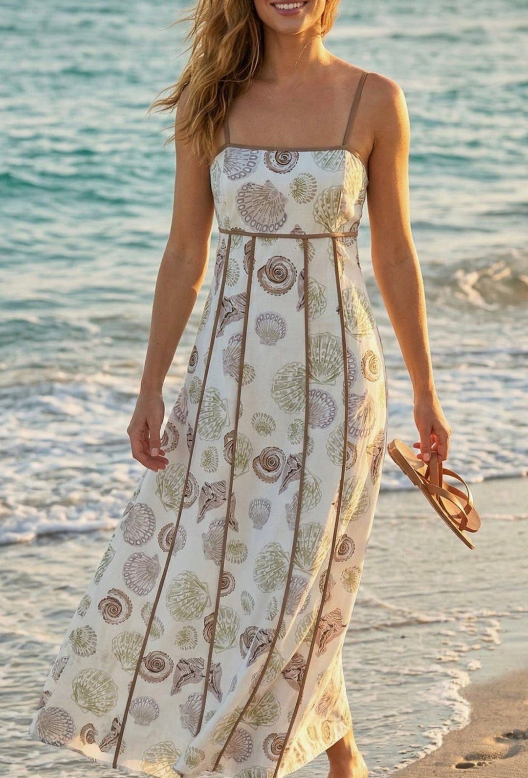 Brielle | Seashell Print Maxi Dress