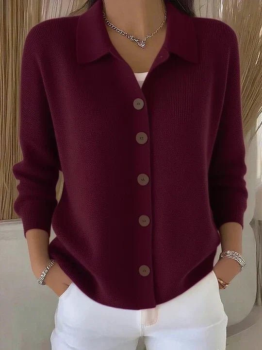 Maribel | Button-Up Knit Cardigan with Collar