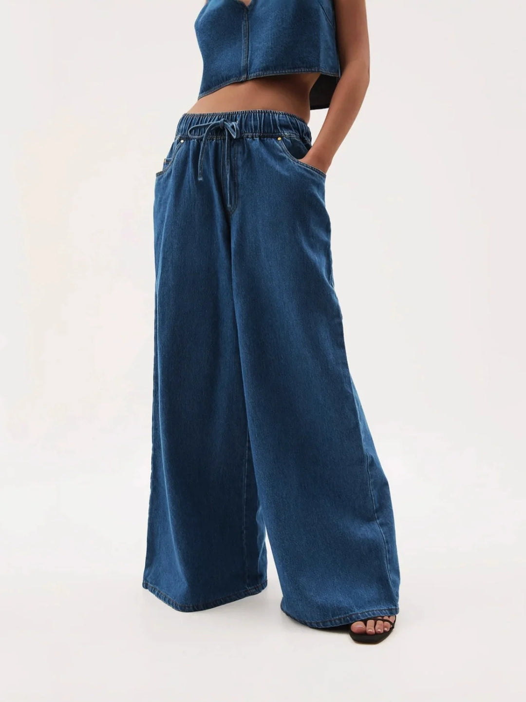 Monaco Drawstring Wide-Leg Jean