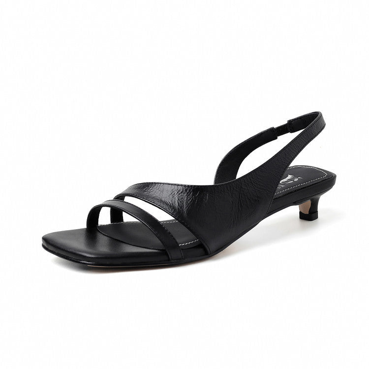 Biarritz Italian leather Line-Tied Heel