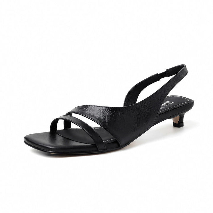 Biarritz Italian leather Line-Tied Heel