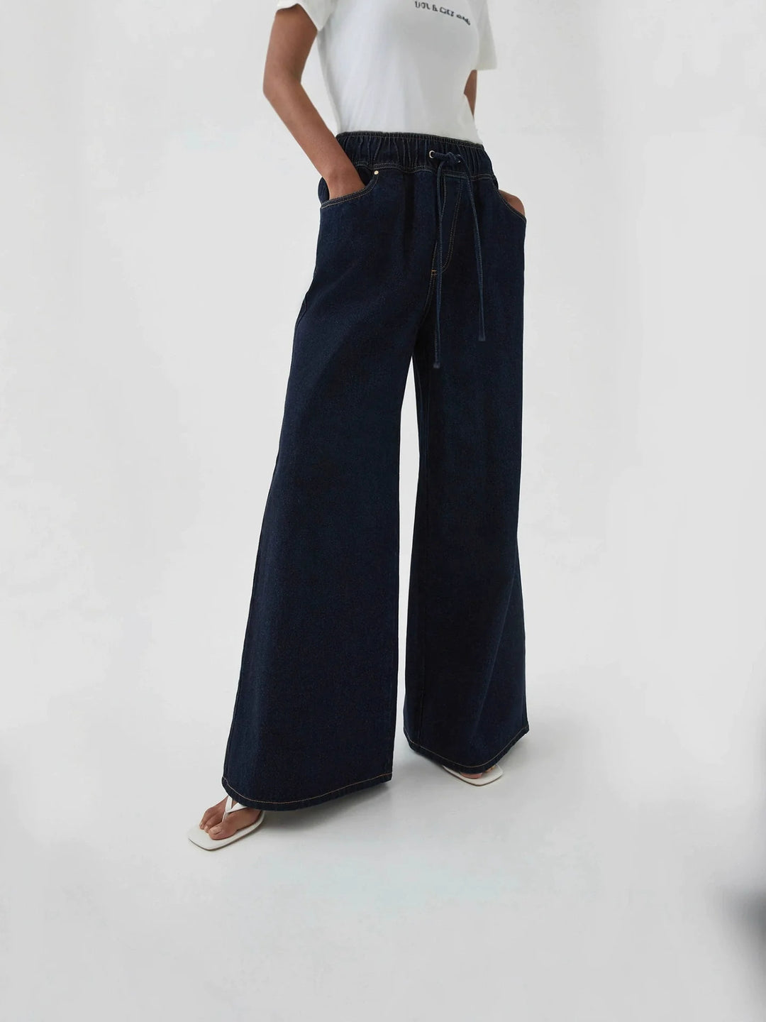 Monaco Drawstring Wide-Leg Jean