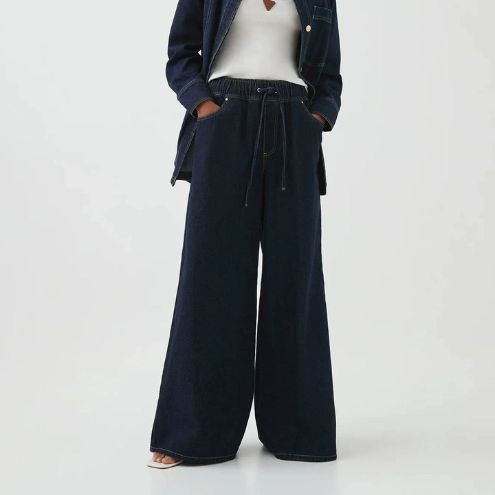 Monaco Drawstring Wide-Leg Jean