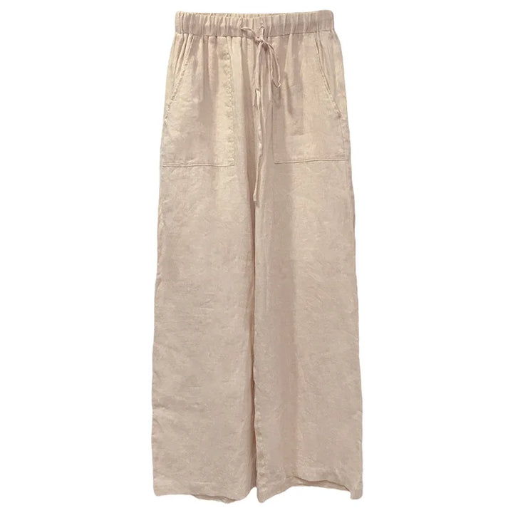 The Drawstring Straight Linen Pant