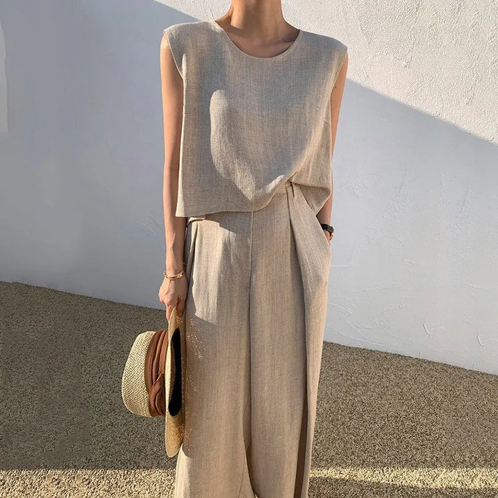 Women's Two Piece Tank Top Wide Leg Pants Set
