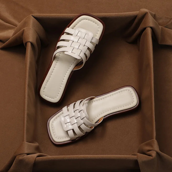 Naples Italian Leather Slides