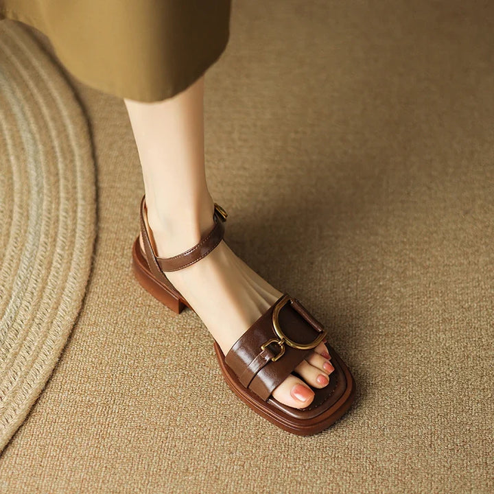 Coral Handmade Chunky Heel Sandals