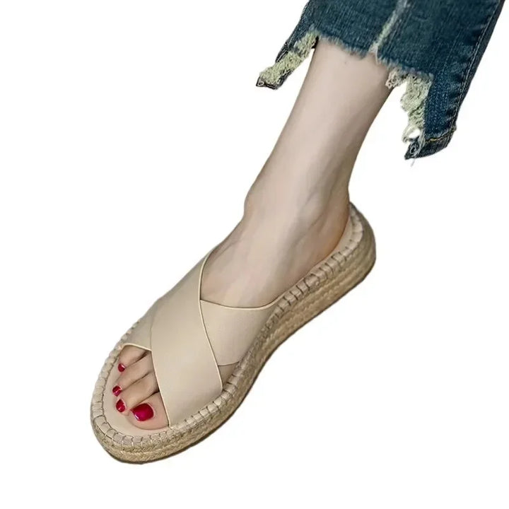 Sorella Woven Leather Platform Sandals