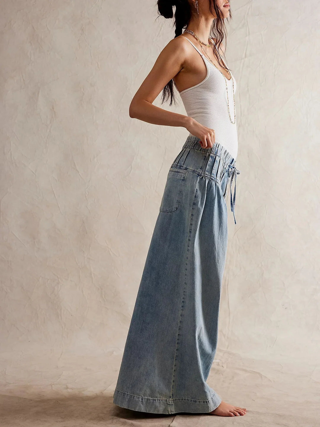 Aria Women's Pull-On Chambray Jeans