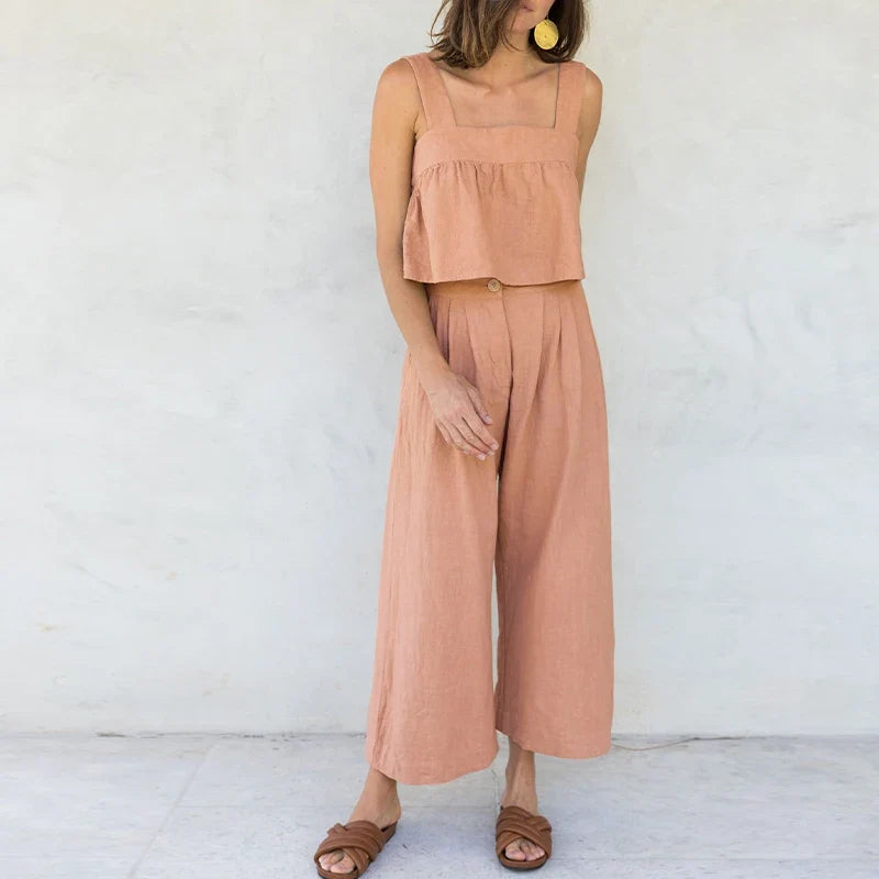 The Pleated Culotte Linen Pant