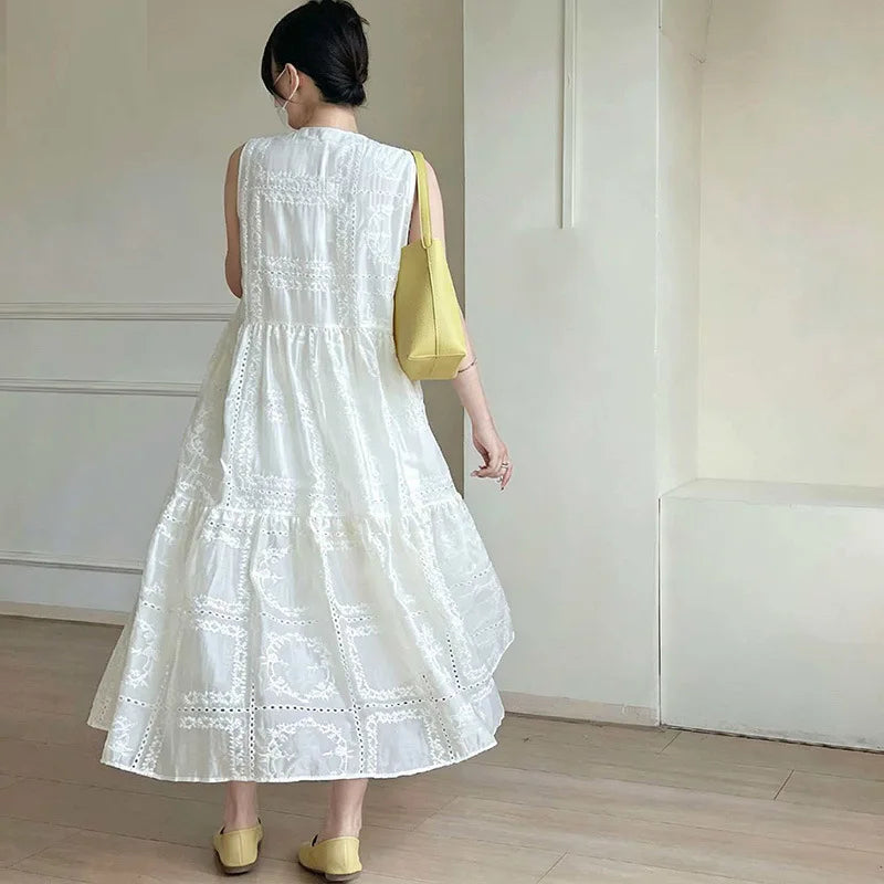 Roslyn | Hollow Knit Sleeveless Dress