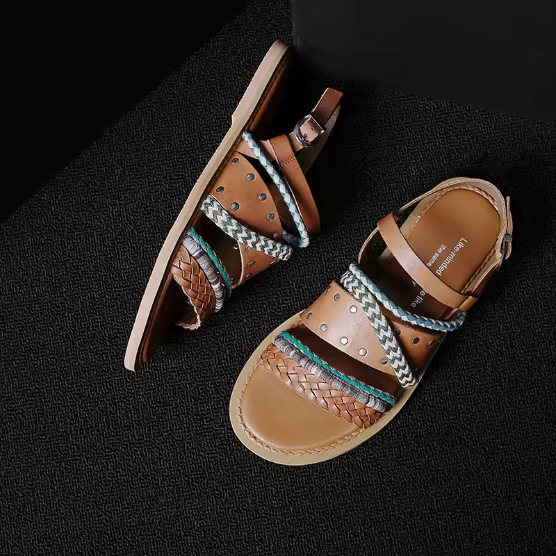 Mykonos Braided Leather Gladiator Sandal
