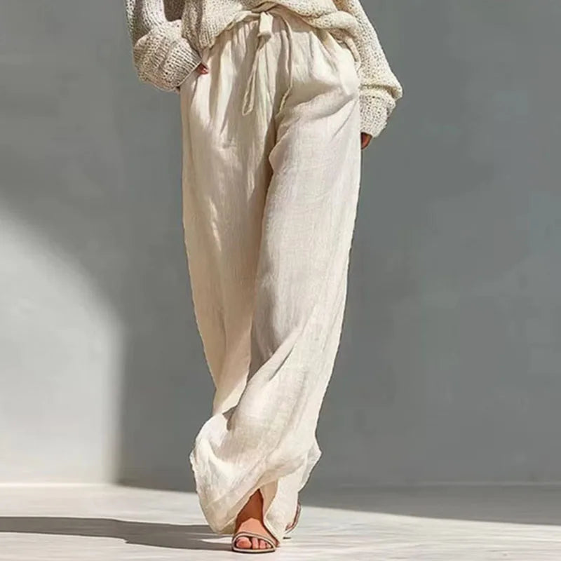 Women's Knit Sweater Wide Leg Pants Set