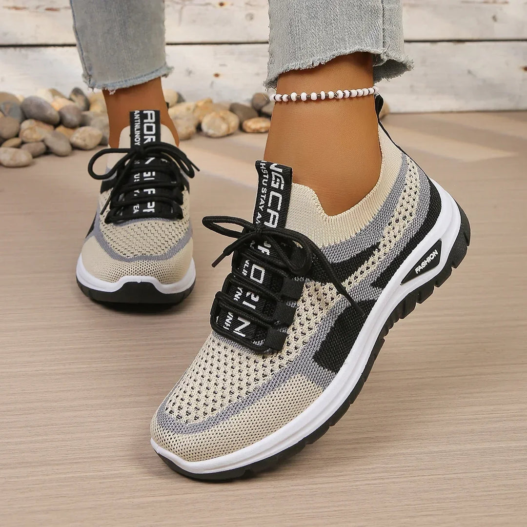 Two Tone Padded Collar Sneakers