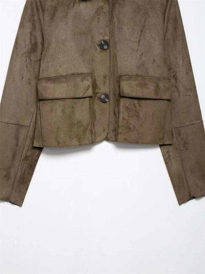 Avery Suede Cropped Jacket