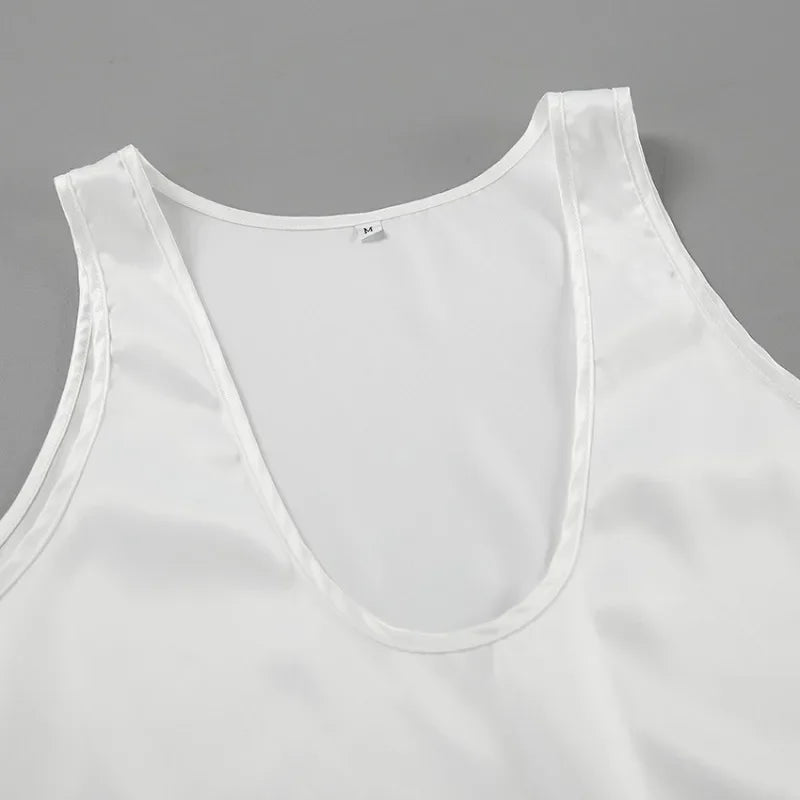 Lissia Deep Drape Satin Tank