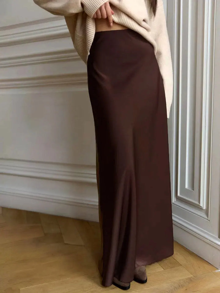 Seraphine Satin Fishtail Maxi Skirt
