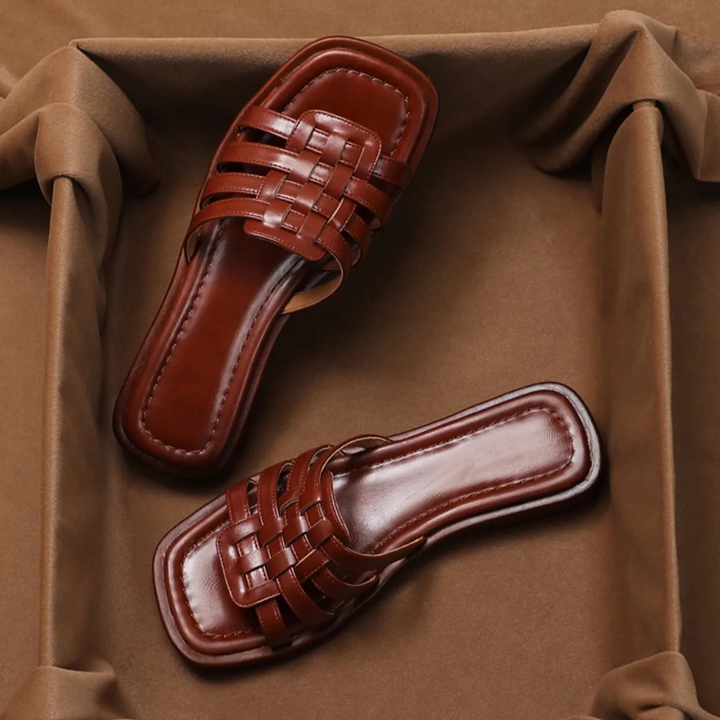 Naples Italian Leather Slides
