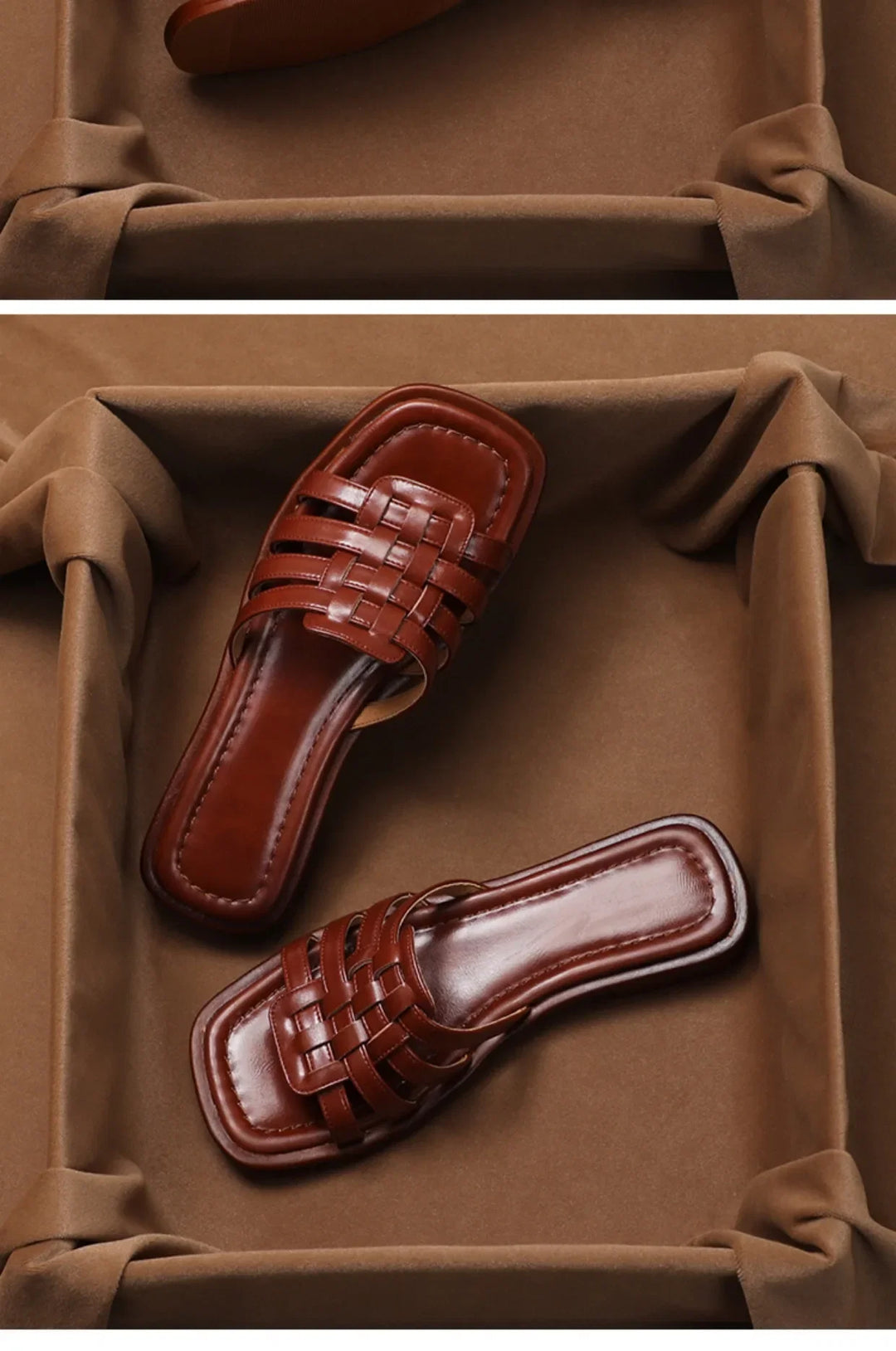 Naples Italian Leather Slides