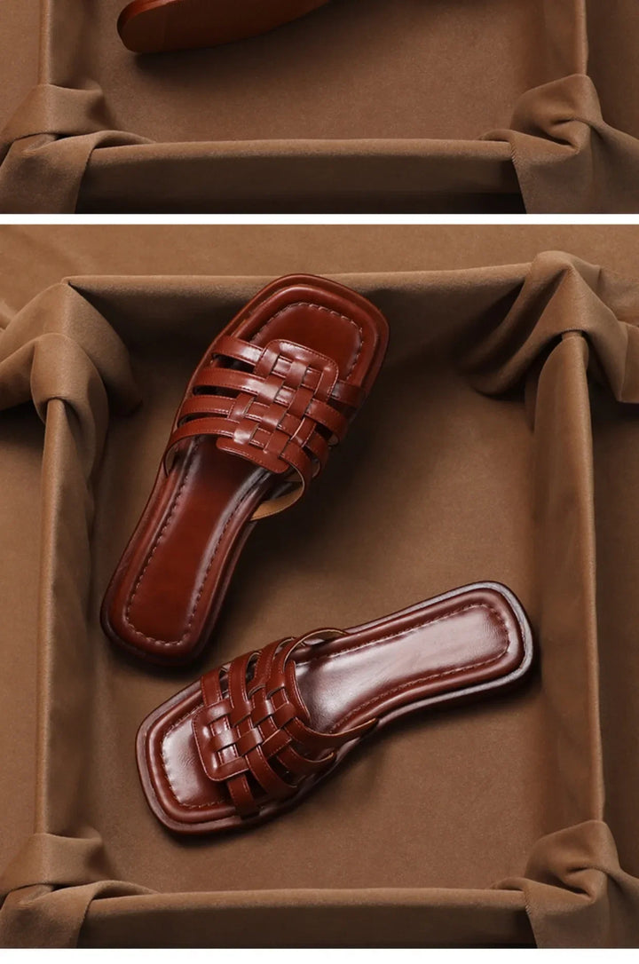 Naples Italian Leather Slides