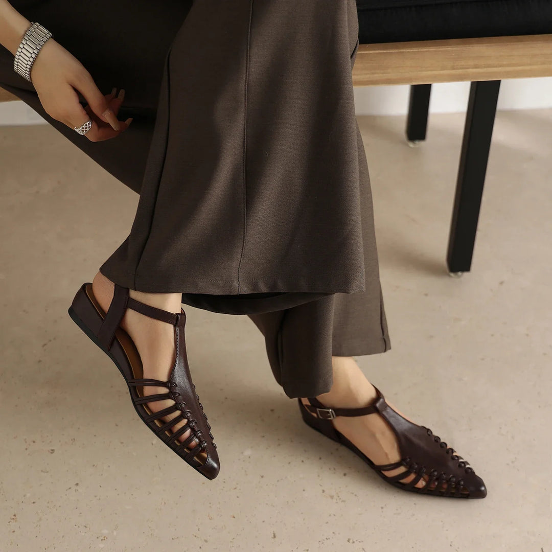 Portofino Italian Leather Pointed Slingback Sandal