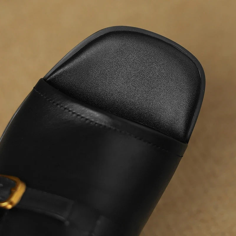 The Buckle Leather Slide