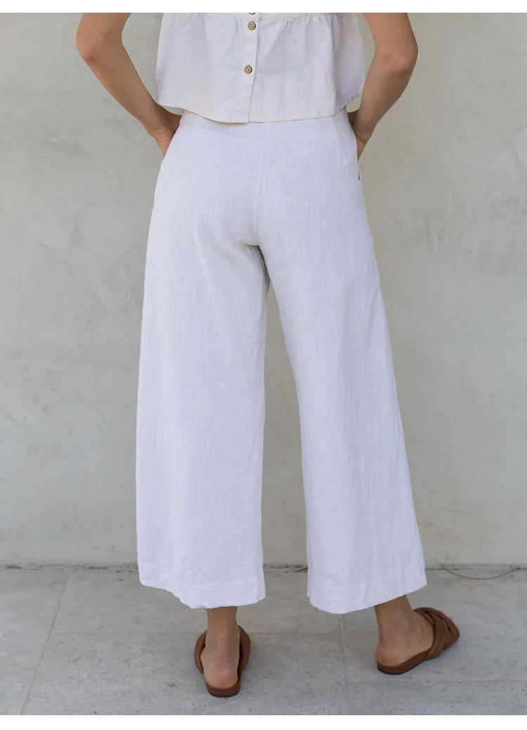 The Pleated Culotte Linen Pant