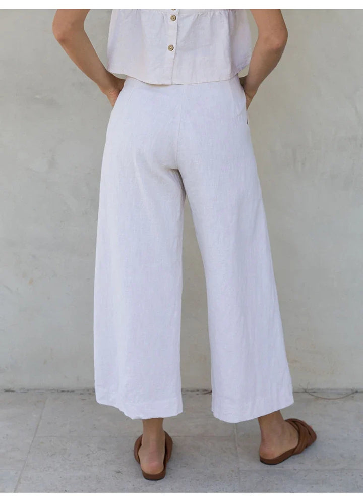 The Pleated Culotte Linen Pant