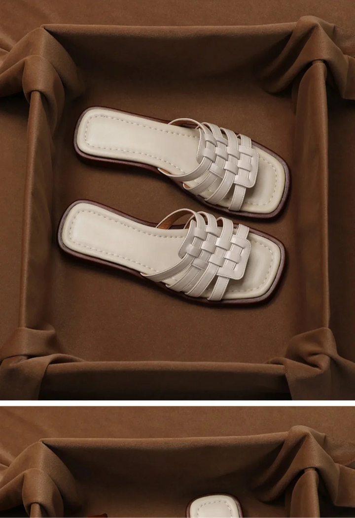 Naples Italian Leather Slides