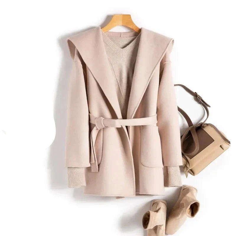 Camel-Hair Long Pointed Coat